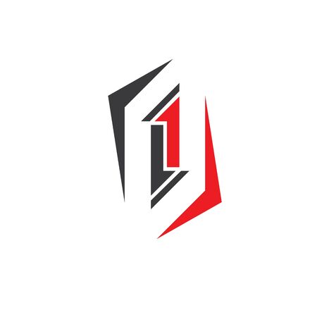 l,i letter logo business vector templateのイラスト素材