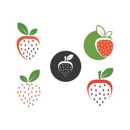 strawberry icon logo vector illustration designのイラスト素材