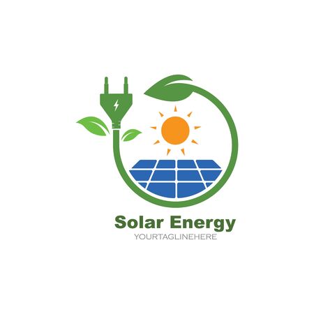 solar panel logo vector icon of natural energy designのイラスト素材