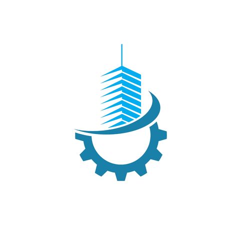 industrial building gear logo icon vector designのイラスト素材