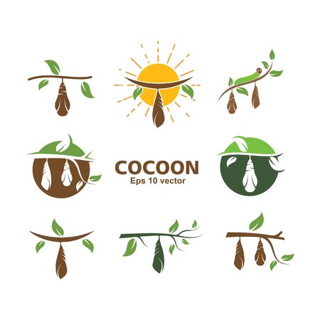 cocoon vector illustrtion design templateのイラスト素材