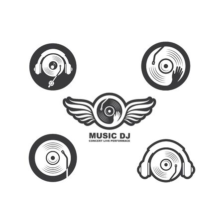 vinyl disc music vector icon illustration design templateのイラスト素材