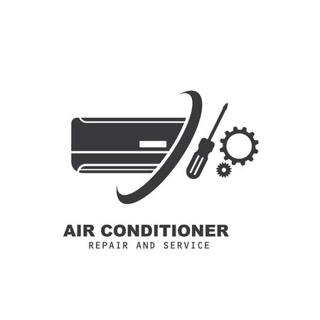 airconditioner repair and service vector icon illustration design templateのイラスト素材
