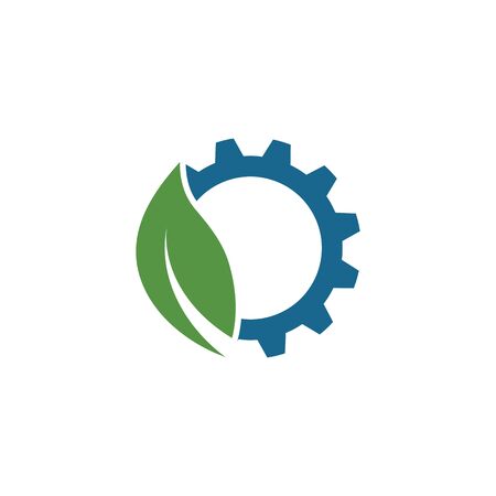 gear leaf vector icon illustration design templateのイラスト素材