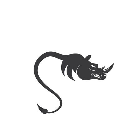 rhino icon logo vector illustration design templateのイラスト素材