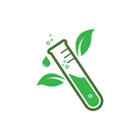 eco herbal laboratory icon logo vector illustration design templateのイラスト素材