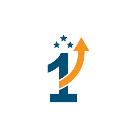 number one logo vector icon design templateのイラスト素材