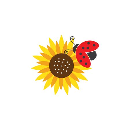 Sunflower logo icon vector illustrationのイラスト素材