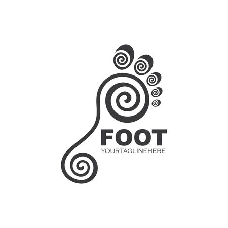 foot ilustration Logo vector for business massage,therapist design Templateのイラスト素材