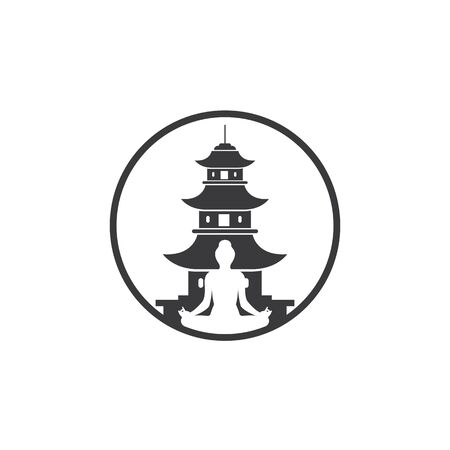 pagoda building  icon vector illustration design のイラスト素材