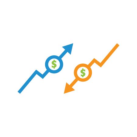 money dollar arrow    icon vector illustration designのイラスト素材