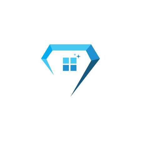 diamond house logo  vector template designのイラスト素材