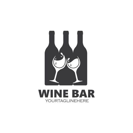 wine logo icon vector illustration design templateのイラスト素材