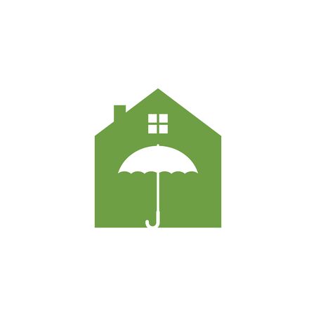 umbrella house logo  vector icon of insurance  illustration design のイラスト素材