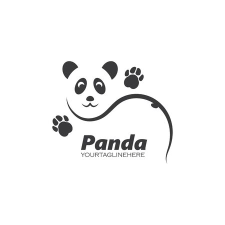 panda icon logo vector illustration designのイラスト素材