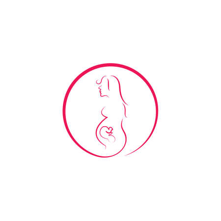 beauty pregnant women vector icon templateのイラスト素材