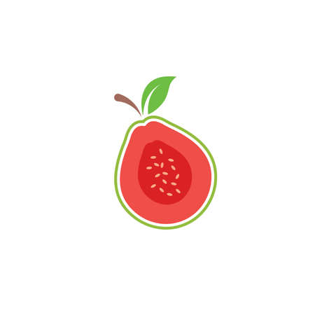 guava fruit vector icon illustration design templateのイラスト素材