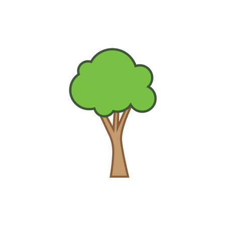 tree cartoon vector icon illustration design templateのイラスト素材