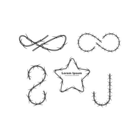barbed wire vector illustration design templateのイラスト素材