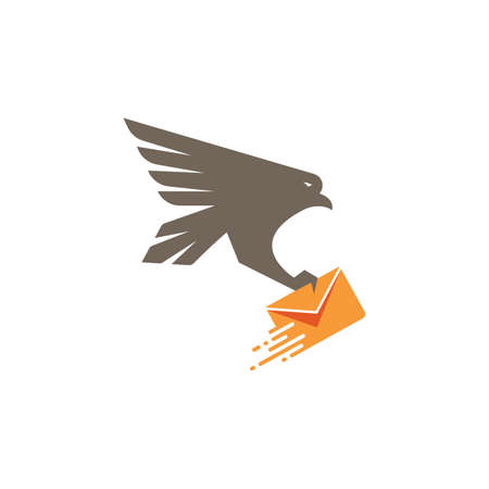 falcon with mail vector icon illustration design templateのイラスト素材
