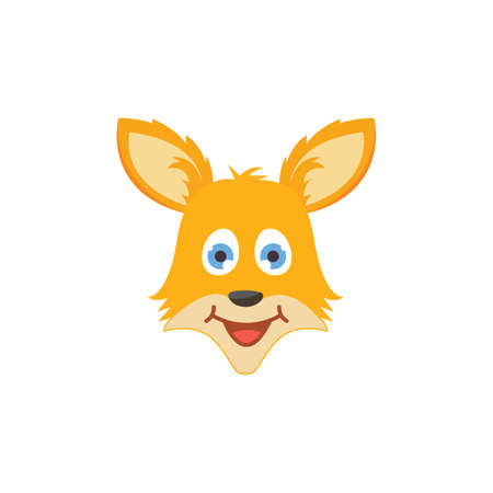cute fox head   icon vector illustration design templateのイラスト素材