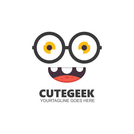 cute geek  icon vector illustration design templateのイラスト素材