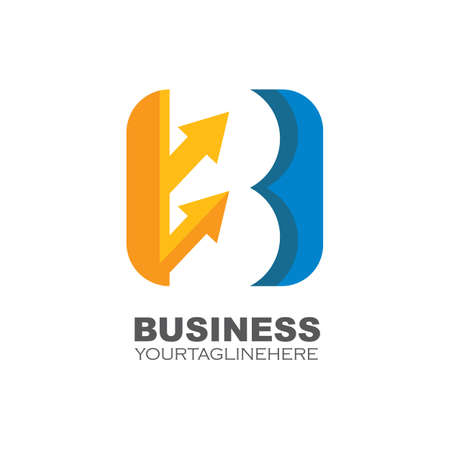 B Letter arrow   Icon  Vector Illustration designのイラスト素材