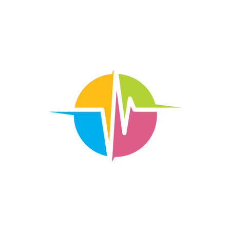 heartbeat icon vector illustration design templateのイラスト素材