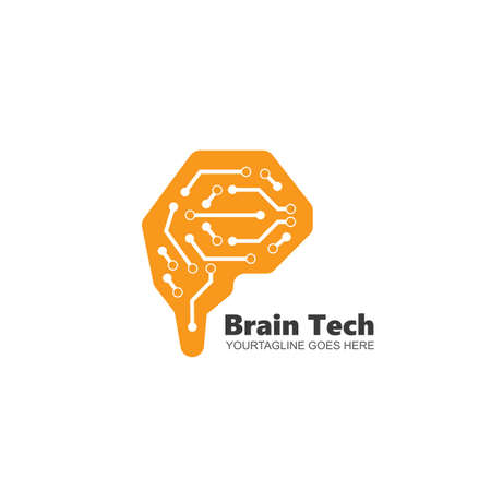 brain head vector illustration design template