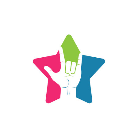 metal hand gesture icon vector illustration design template webのイラスト素材