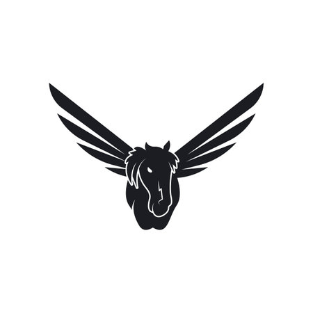 Pegasus unicorn with wings Vector icon Template  illustration designのイラスト素材