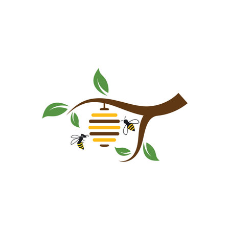 bee hive vector icon illustration designのイラスト素材