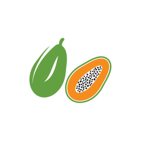 papaya icon vector illustration design templateのイラスト素材