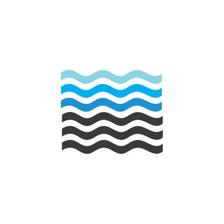 Water Wave symbol and icon Template vector designのイラスト素材