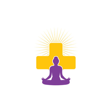 Meditation cross template vector icon designのイラスト素材
