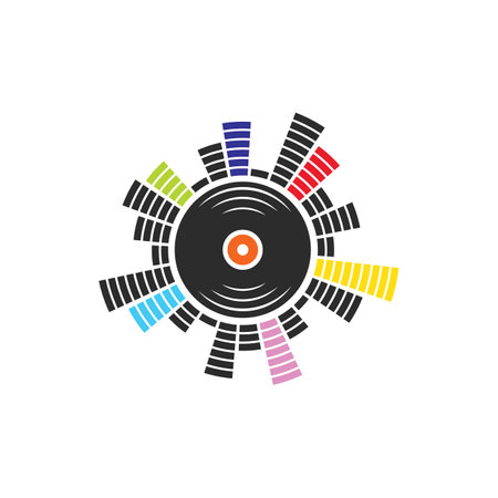 music vinyl equalizer icon vector illustration design template webのイラスト素材