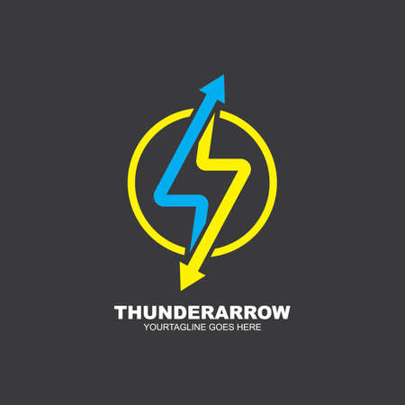 thunderbolt arrow vector icon illustration design template webのイラスト素材