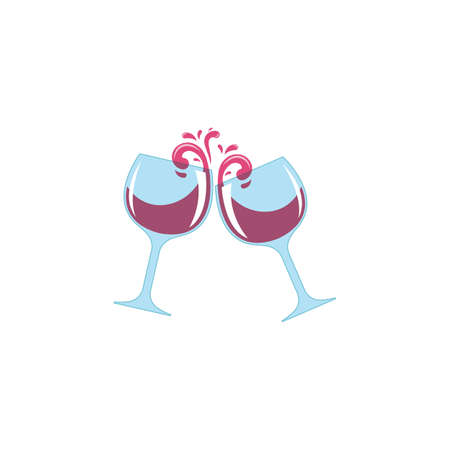 toasting wine bottle  icon vector illustration design templateのイラスト素材