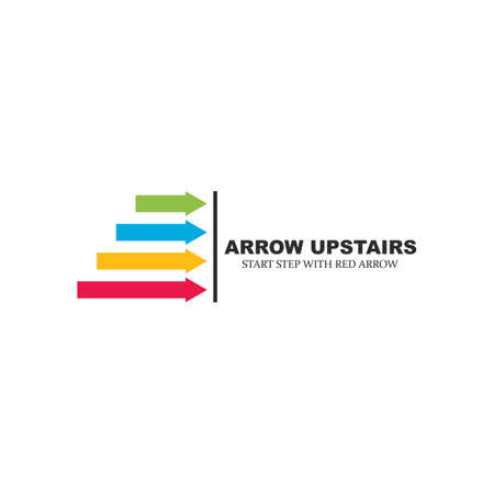 arrow upstairs vector illustration design web templateのイラスト素材