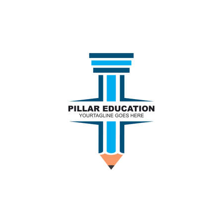pencil pillar vector illustration icon of education design template webのイラスト素材