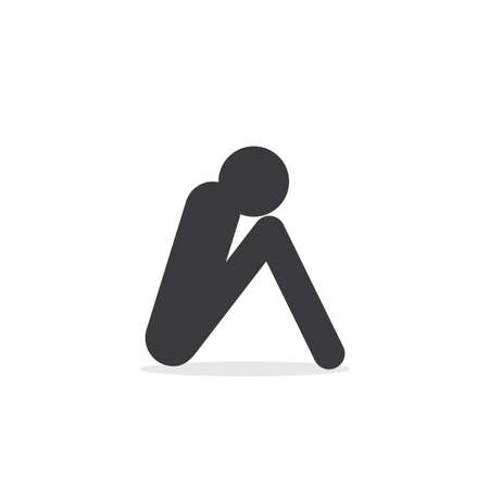 icon of  sad or hopeless people vector illustration concept design templateのイラスト素材