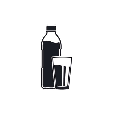 water bottle and glass  icon vector illustration design templateのイラスト素材