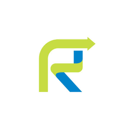 R or FR  letter arrow icon vector concept design web templateのイラスト素材