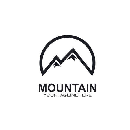Mountain line circle  icon  vector illustration design concept webのイラスト素材