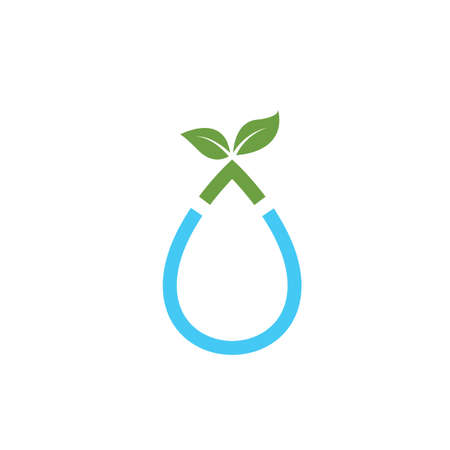 water drop leaf concept icon vector illustration design templateのイラスト素材