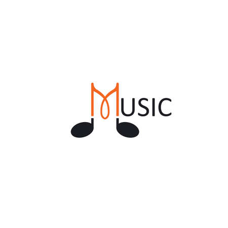 m letter music note icon vector illustration design concept templateのイラスト素材