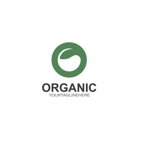 o letter organic leaves icon vector concept  design template webのイラスト素材