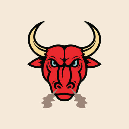 angry bull mascot icon vector illustration design templateのイラスト素材