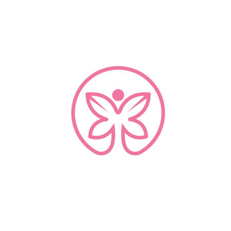 butterfly people illustration concept   design vector icon templateのイラスト素材