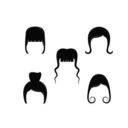 girl and woman hair style element vector illustration concept design templateeのイラスト素材